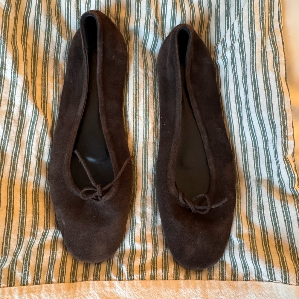 Aeyde Brown Suede Ballet Flats size 38.5